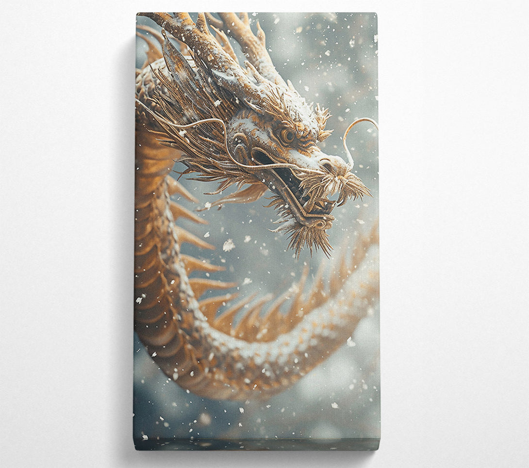  A Canvas Print of Dragon In The Snow Sky Canvas Print