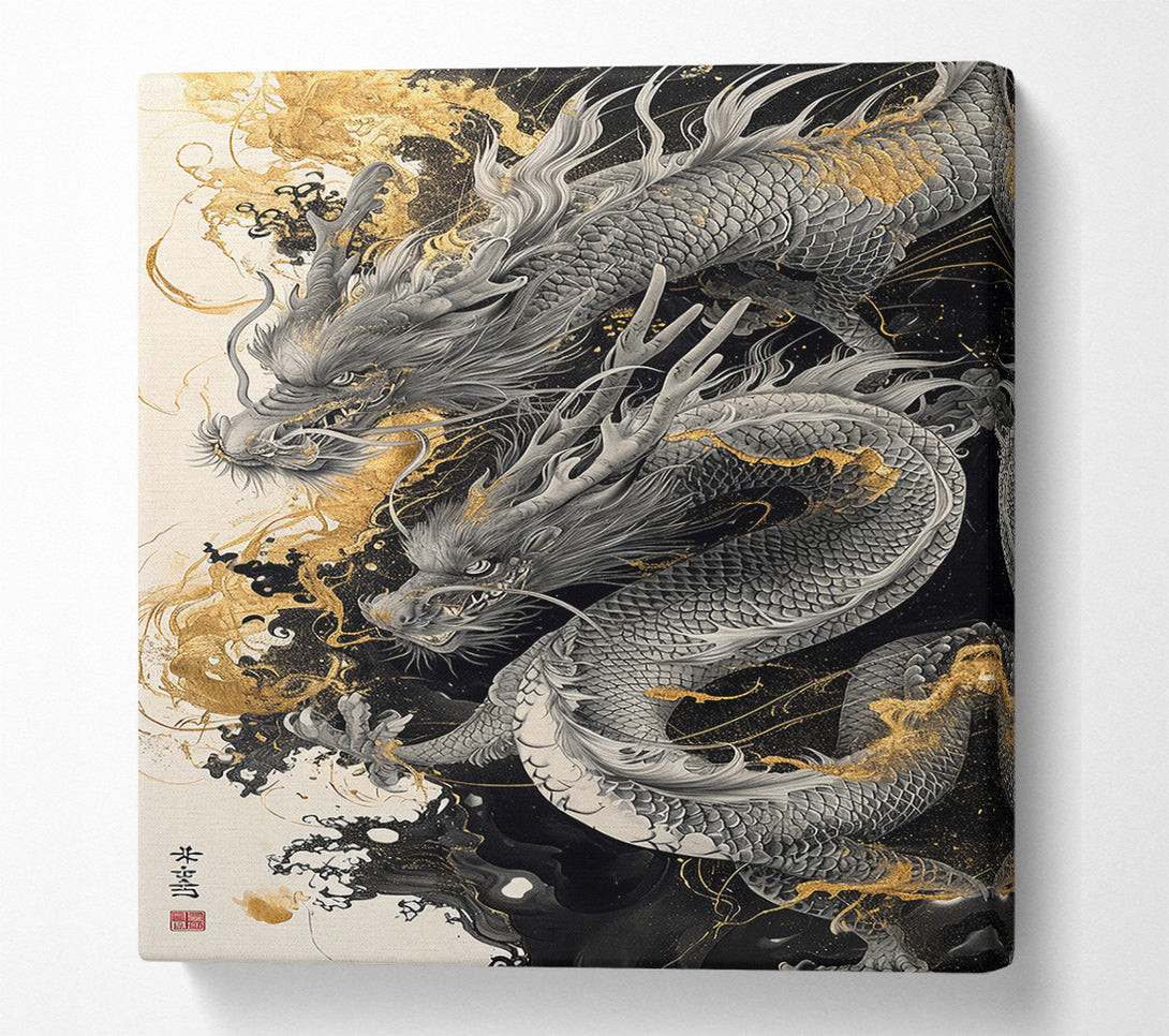  A Canvas Print of Dragon Marble Canvas Art