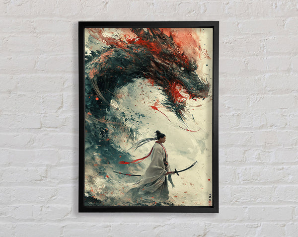 Dragon Samurai Warrior Framed Print