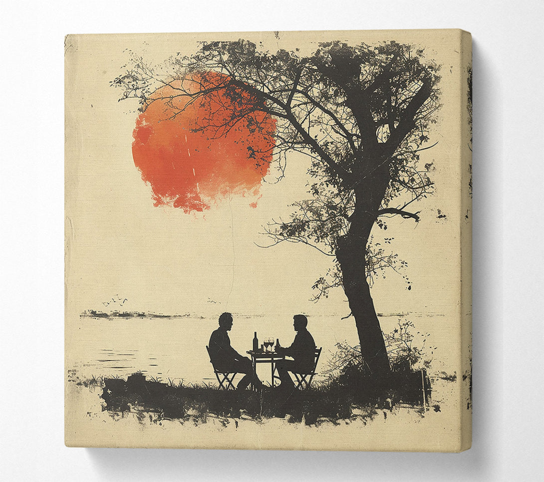  A Canvas Print of Drinks On The Sunset Canvas Art