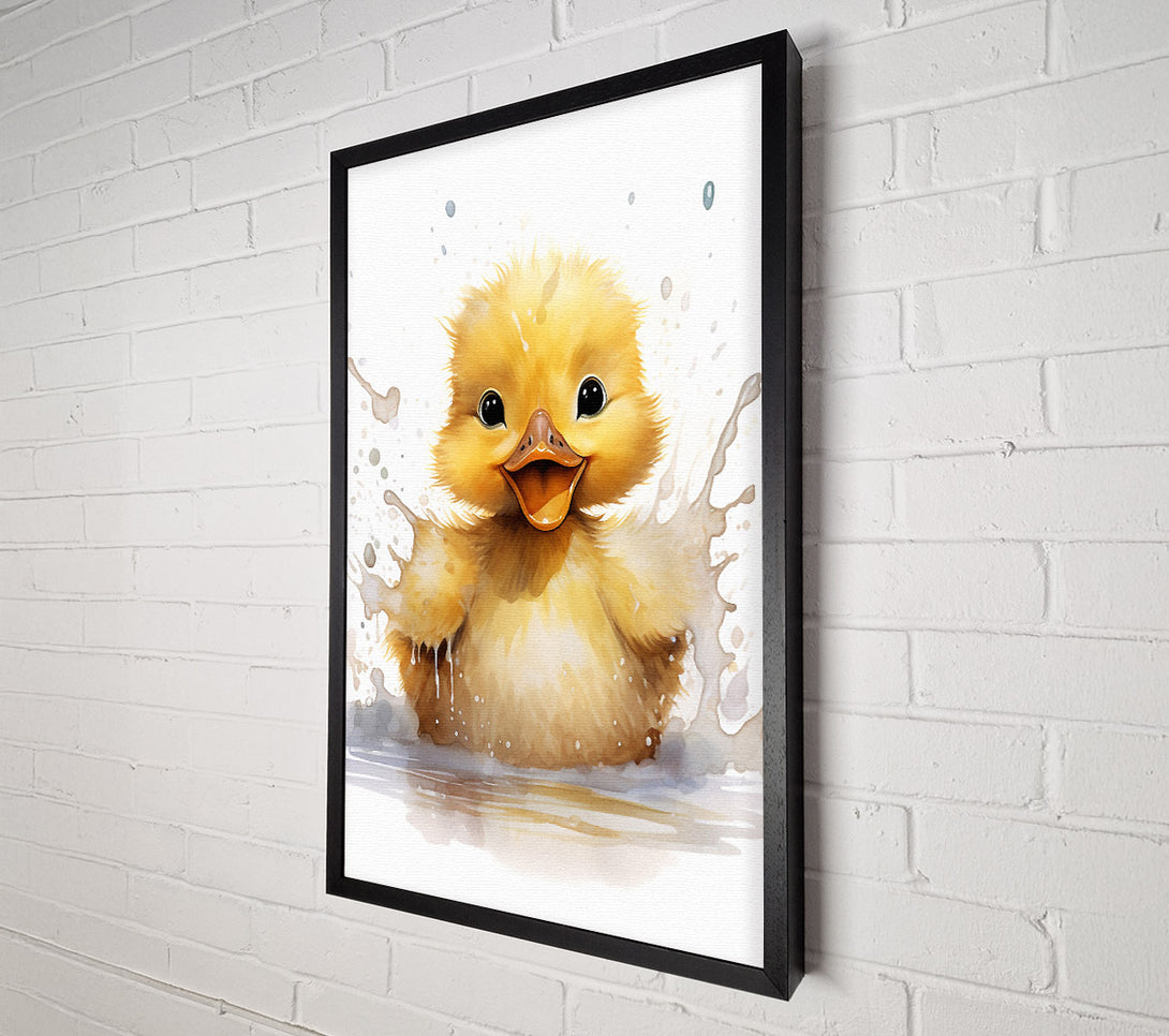  A Canvas Print of Duckling Splash Canvas Print