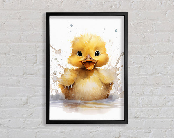 Duckling Splash Framed Print