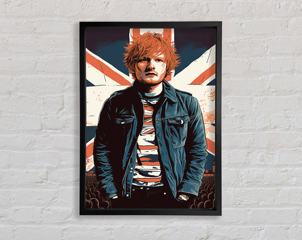 Ed Sheeran British Flag Framed Print