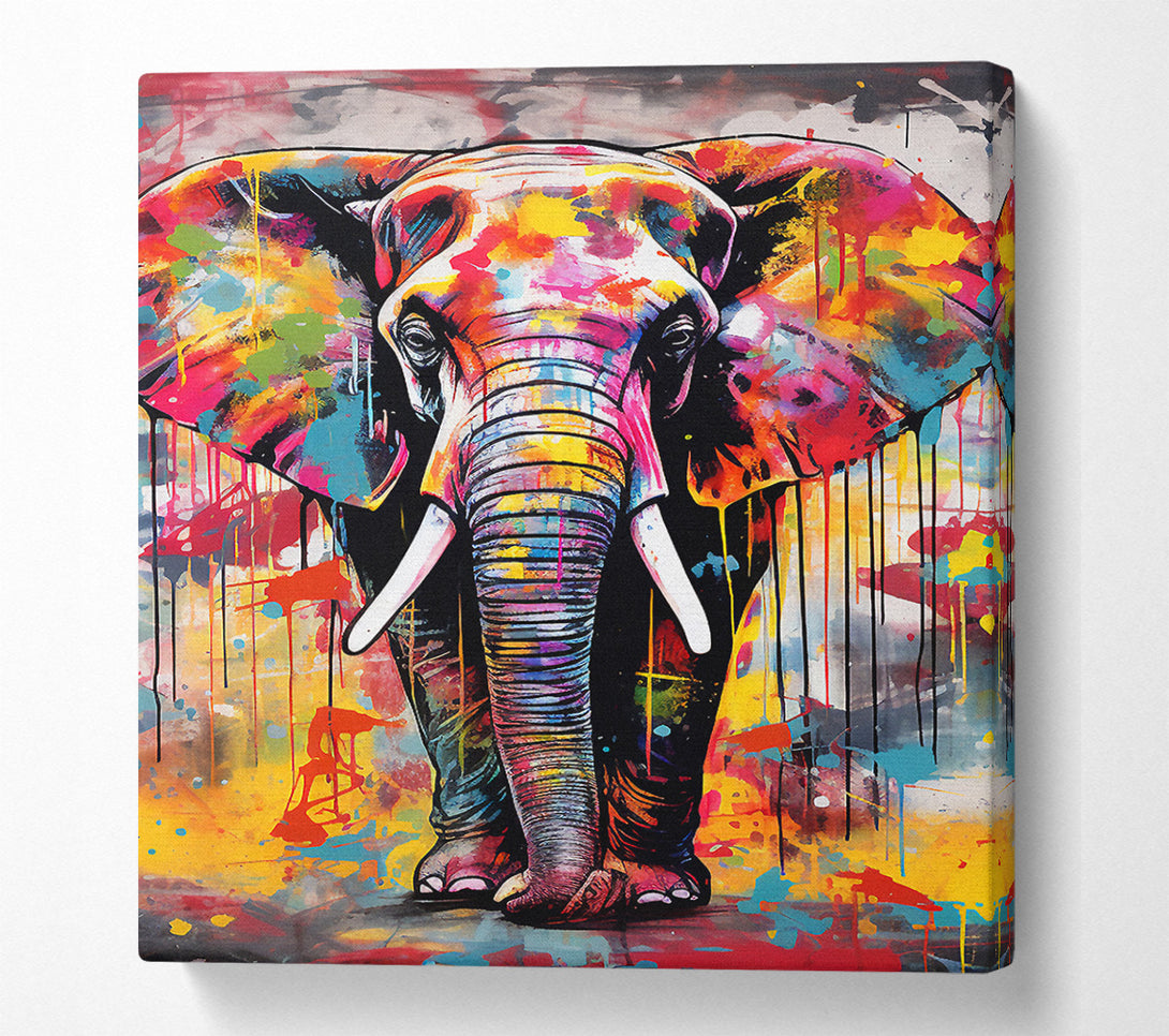  A Canvas Print of Elephant Paint Splash Canvas Print