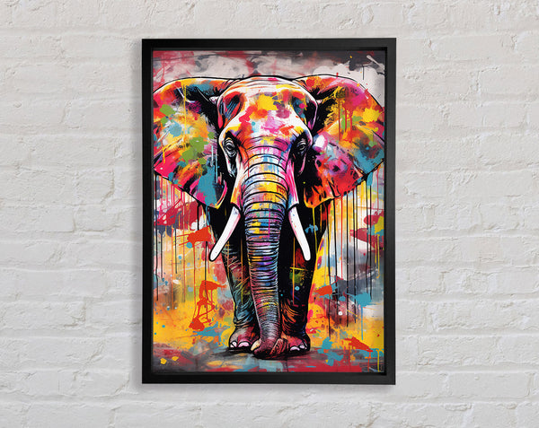 Elephant Paint Splash Framed Print