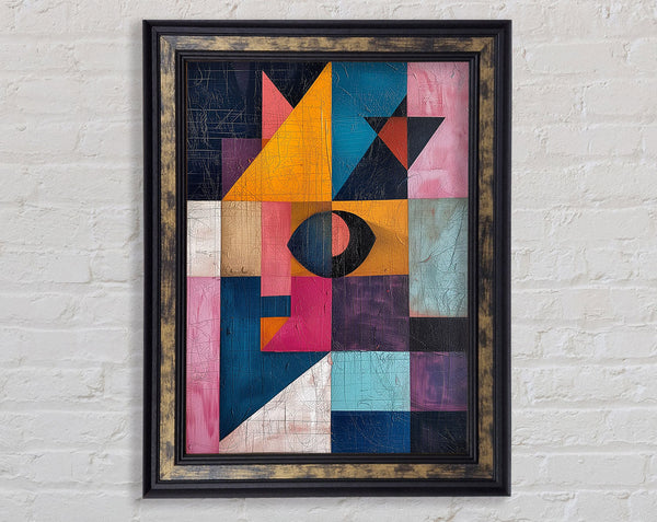 Eye In The Squares Framed Print