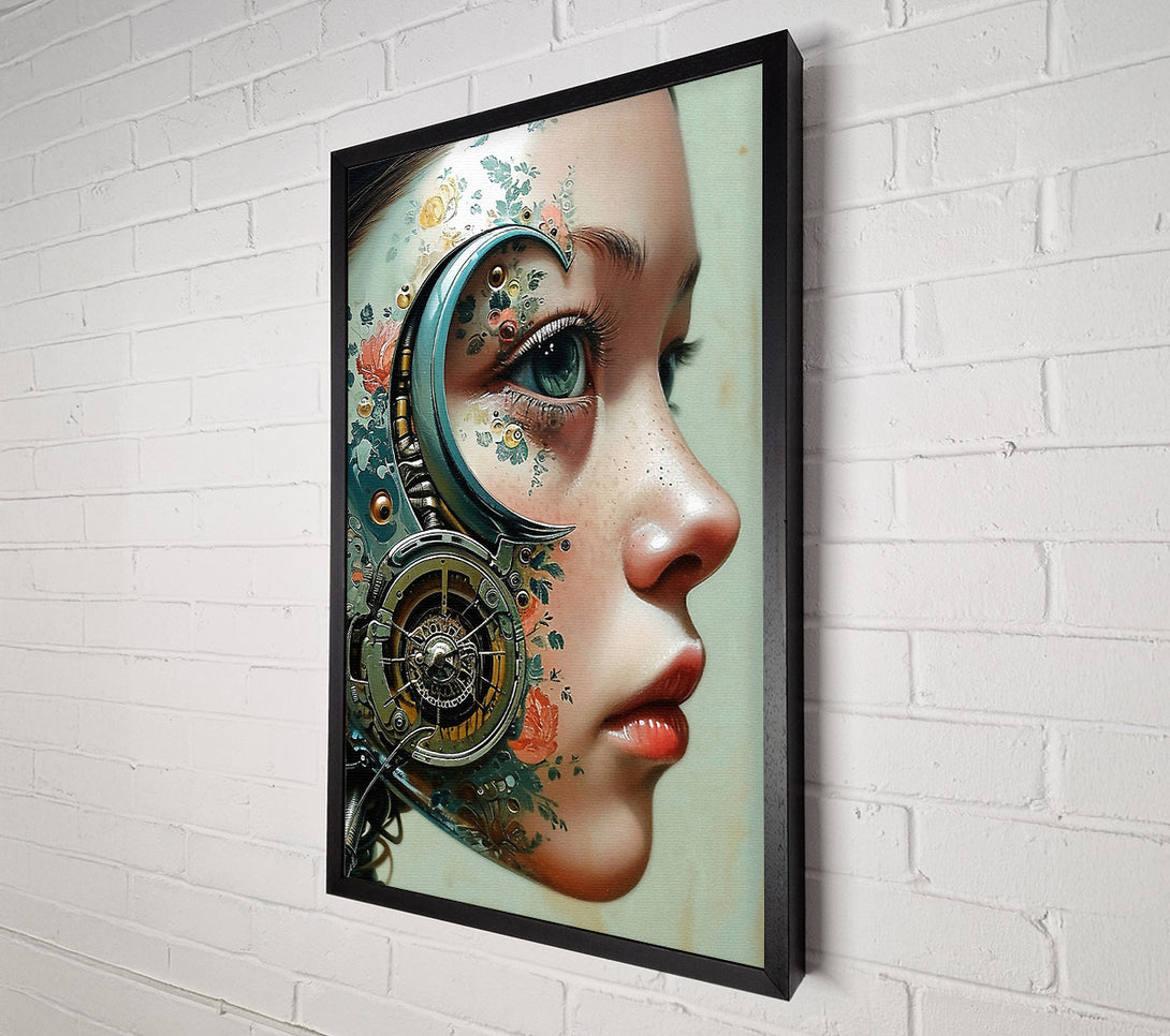  A Canvas Print of Face Mechanical Girl Canvas Wall Art