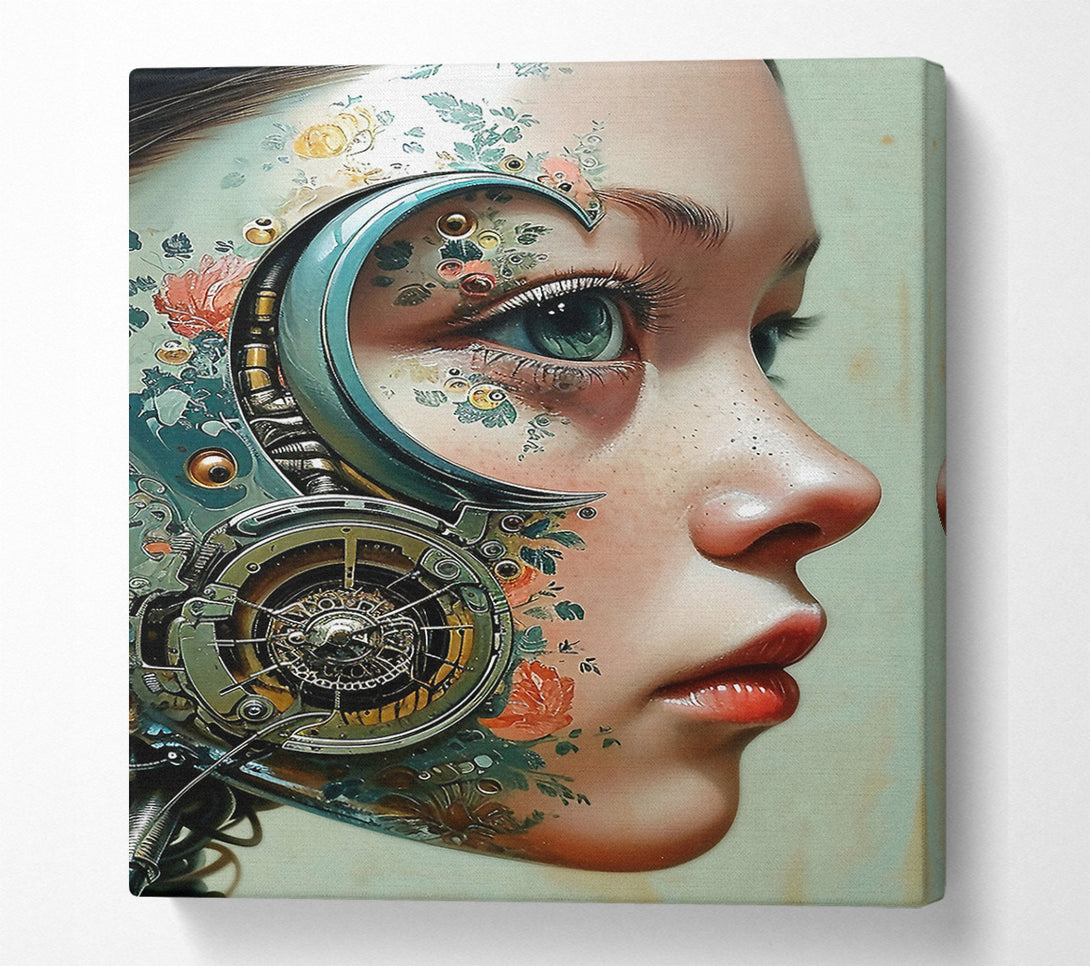  A Canvas Print of Face Mechanical Girl Canvas Wall Art
