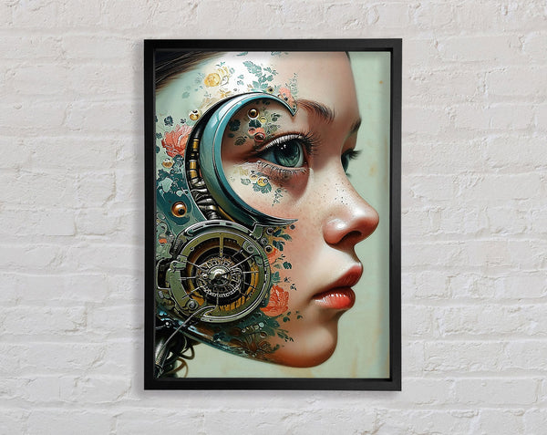 Face Mechanical Girl Framed Print