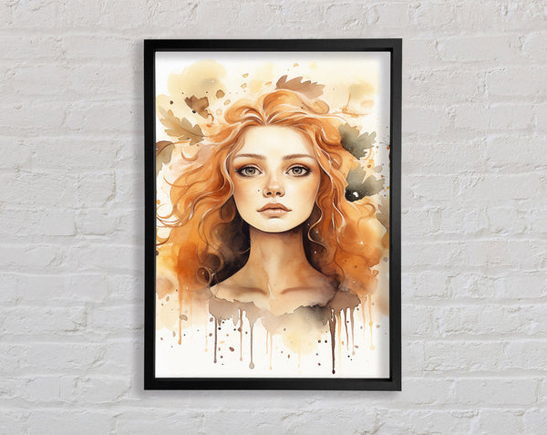 Face Of Beauty Watercolour Framed Print