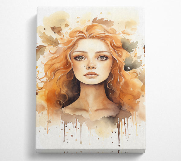  A Canvas Print of Face Of Beauty Watercolour Canvas Art