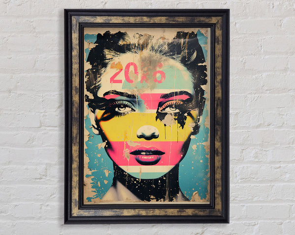 Face Of Woman Urban Framed Print