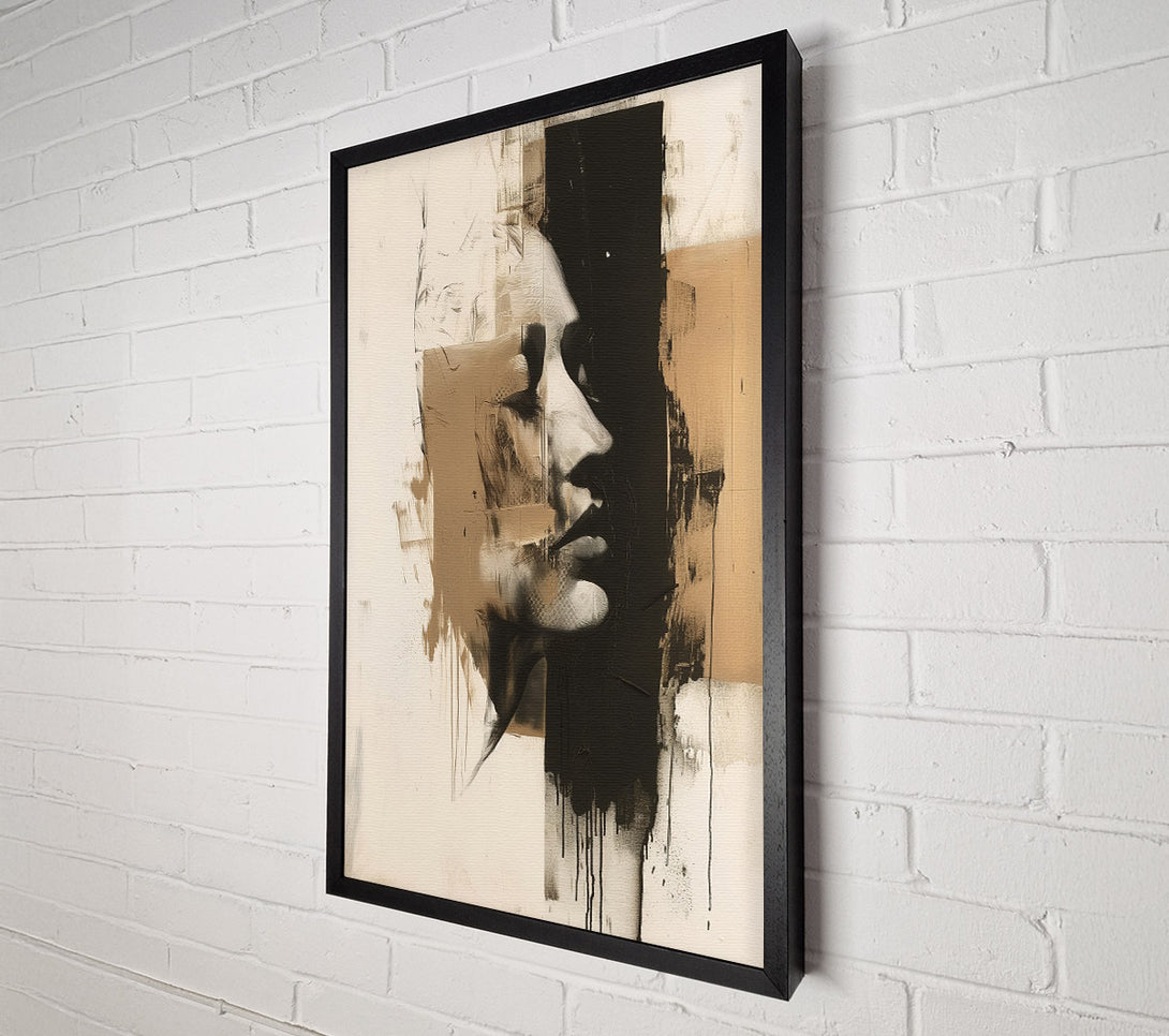  A Canvas Print of Face On Brown Art Canvas Wall Art