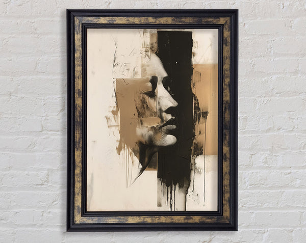 Face On Brown Art Framed Print