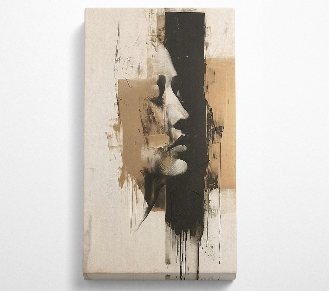  A Canvas Print of Face On Brown Art Canvas Wall Art