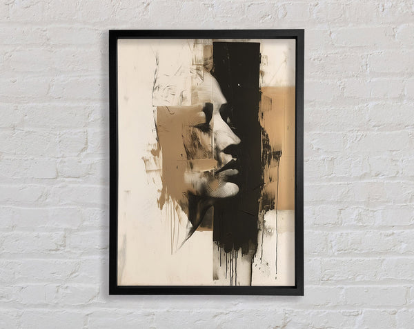 Face On Brown Art Framed Print