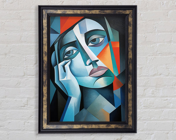 Face Shapes Cubism Framed Print