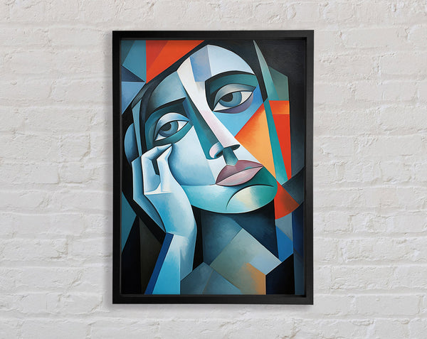 Face Shapes Cubism Framed Print