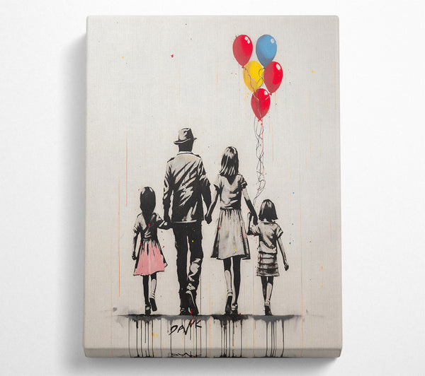  A Canvas Print of Family Balloons Canvas Print