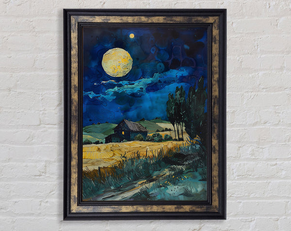 Farm Night Framed Print