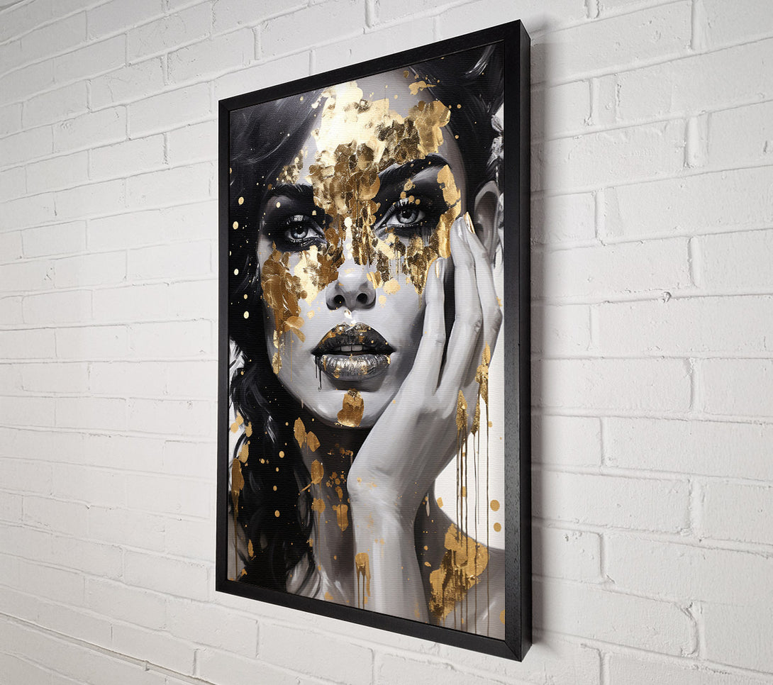  A Canvas Print of Fashion Lady Gold Flakes Canvas Print