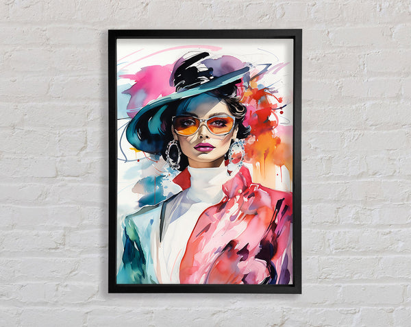 Fashion Lady In Glasses Framed Print