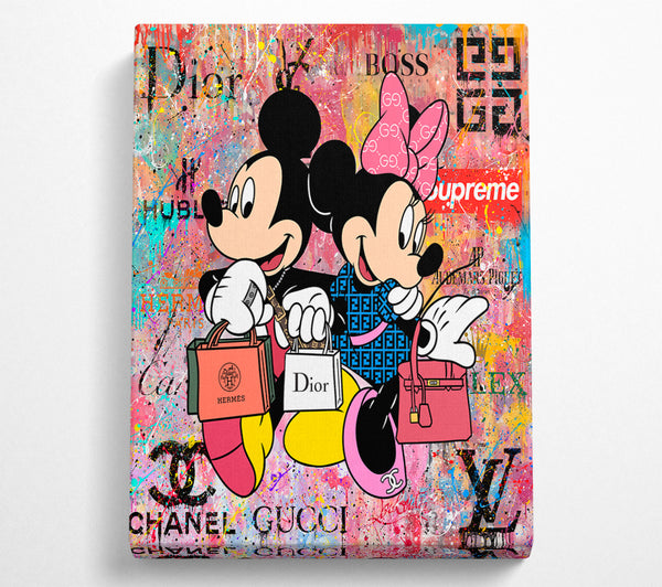 A Canvas Print of Fashion Mice Graffiti Canvas Wall Art