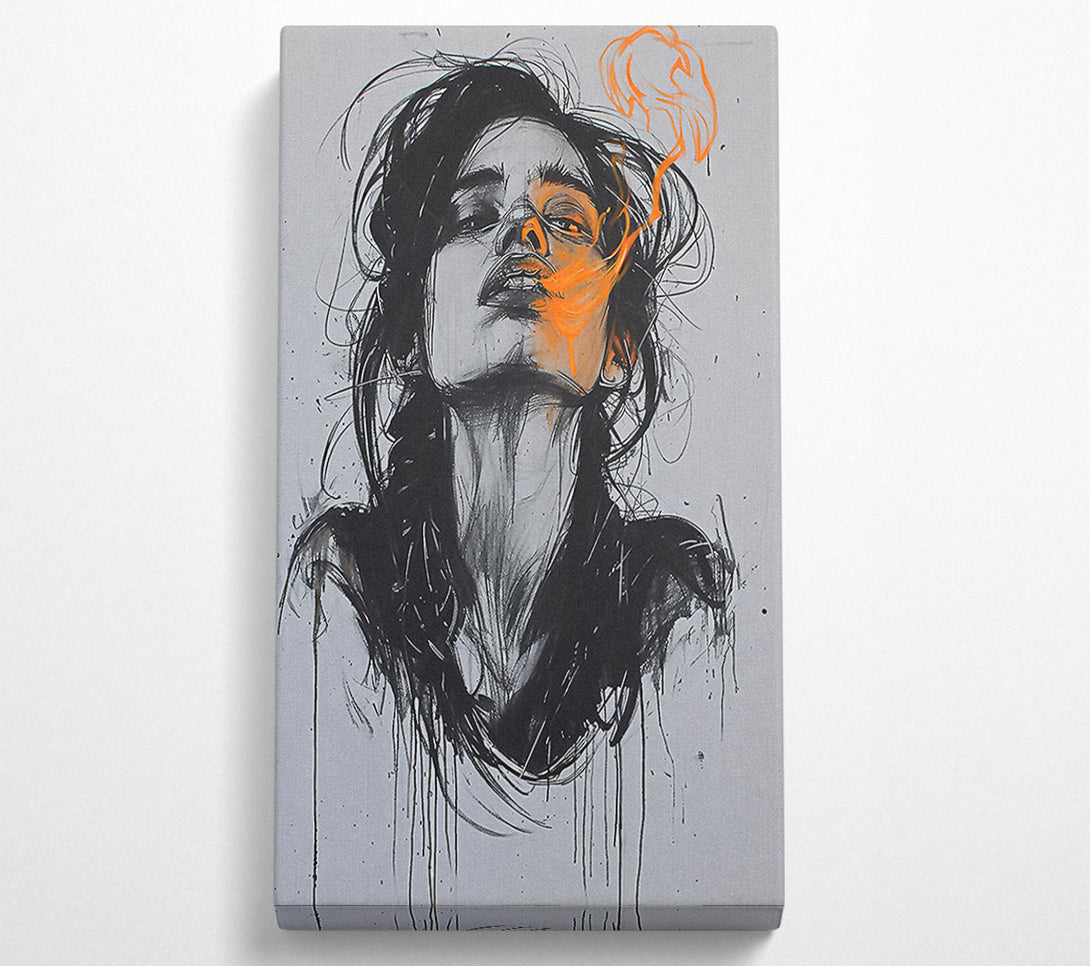  A Canvas Print of Fire Breath Girl Canvas Print