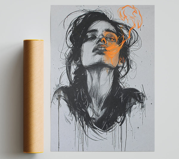Fire Breath Girl Print