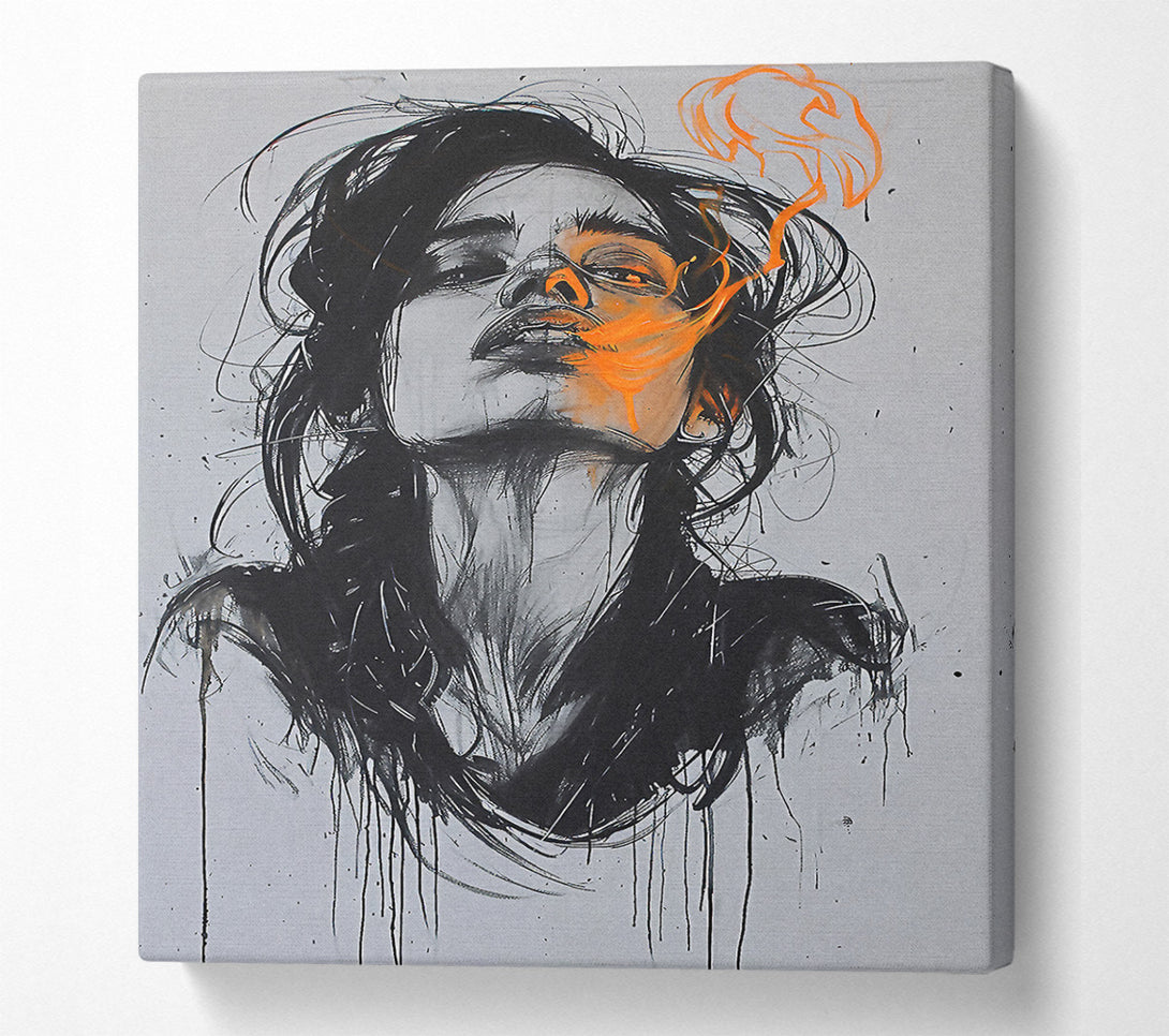  A Canvas Print of Fire Breath Girl Canvas Print