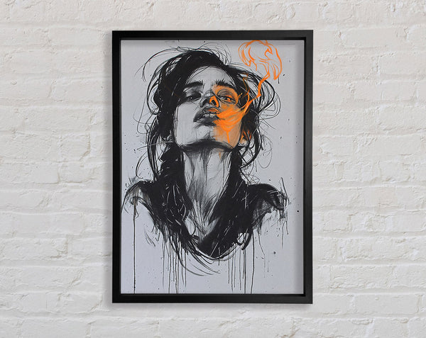 Fire Breath Girl Framed Print
