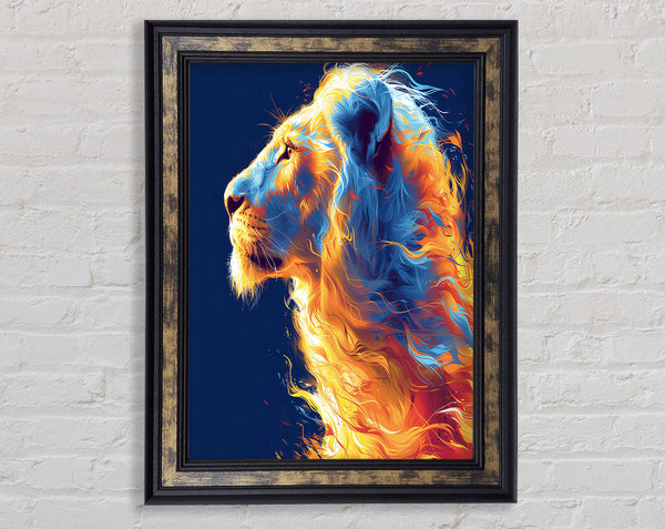 Fire Lion Framed Print