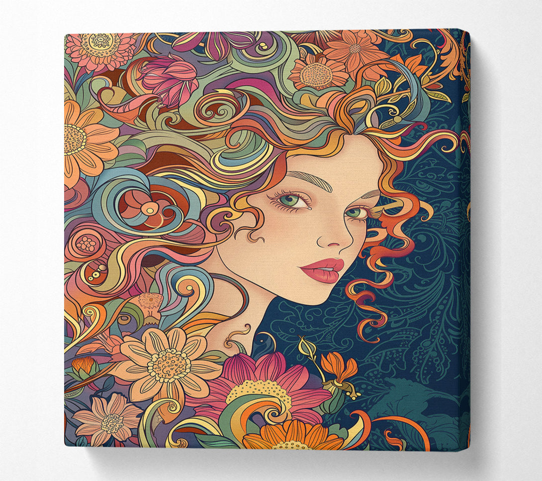  A Canvas Print of Floral Woman Canvas Print