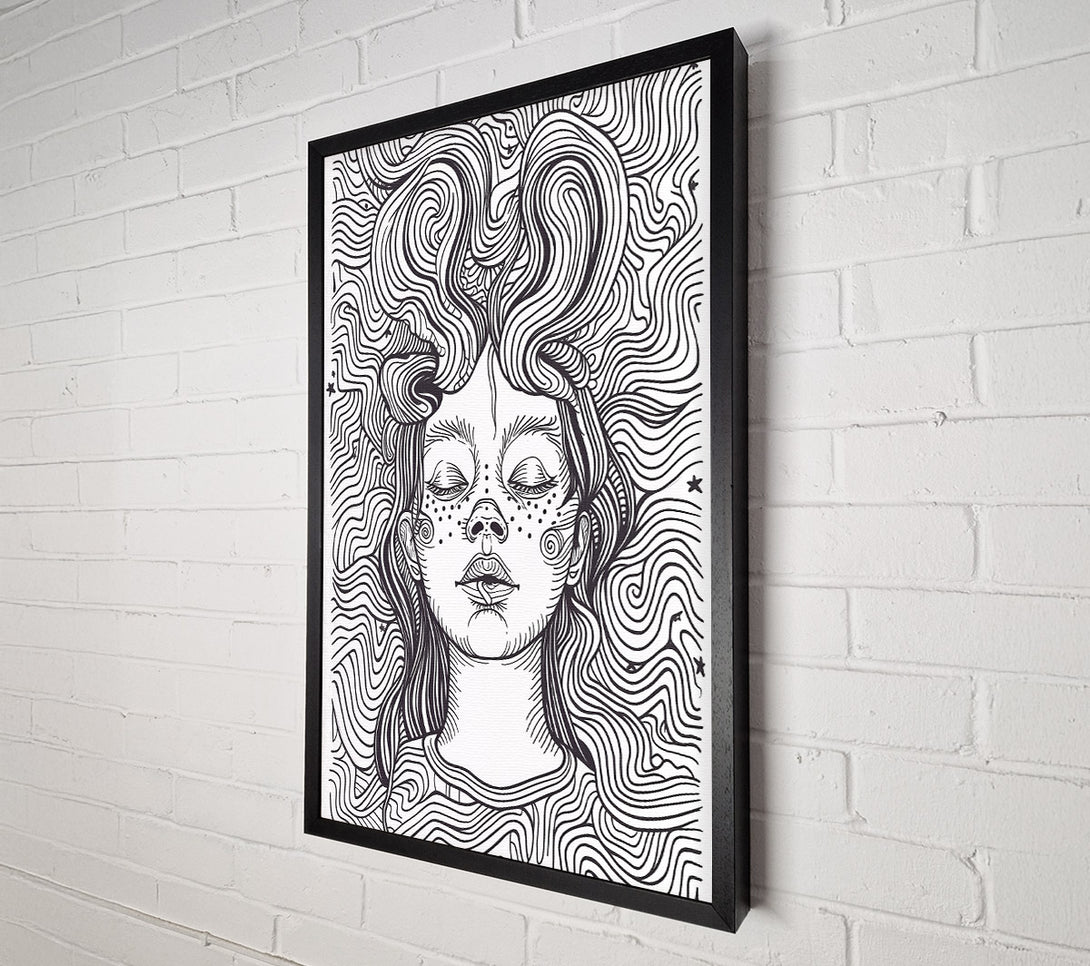  A Canvas Print of Flow Of Hair Lines Canvas Art