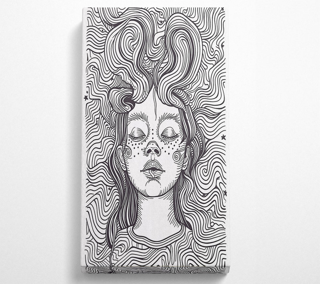  A Canvas Print of Flow Of Hair Lines Canvas Art