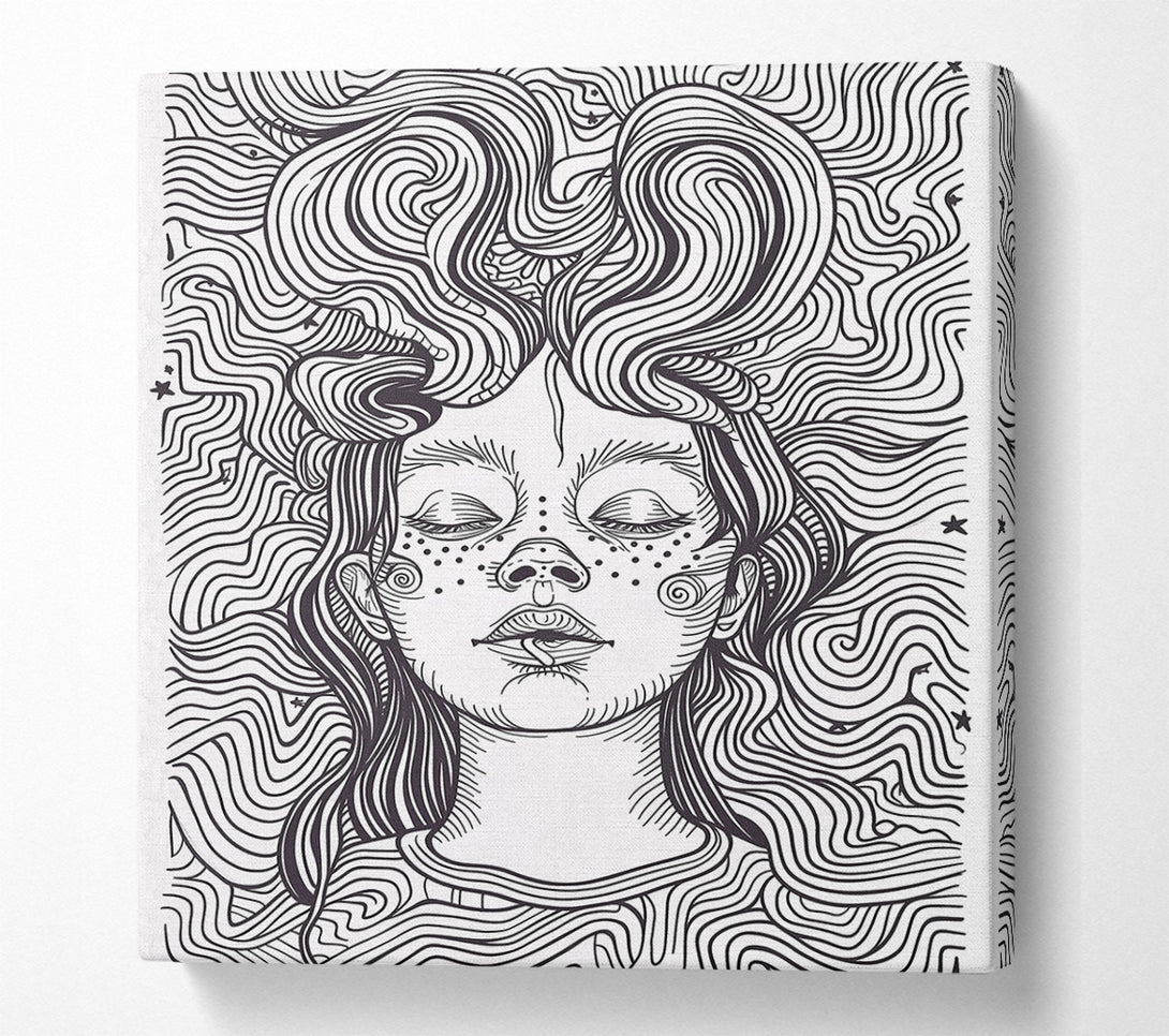  A Canvas Print of Flow Of Hair Lines Canvas Art