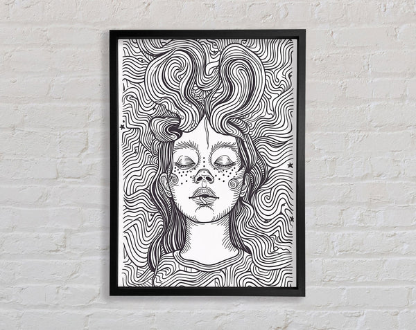 Flow Of Hair Lines Framed Print