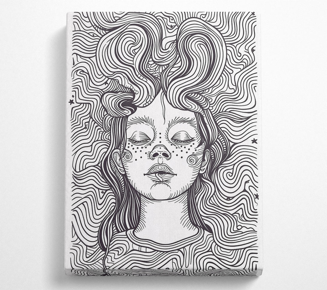  A Canvas Print of Flow Of Hair Lines Canvas Art
