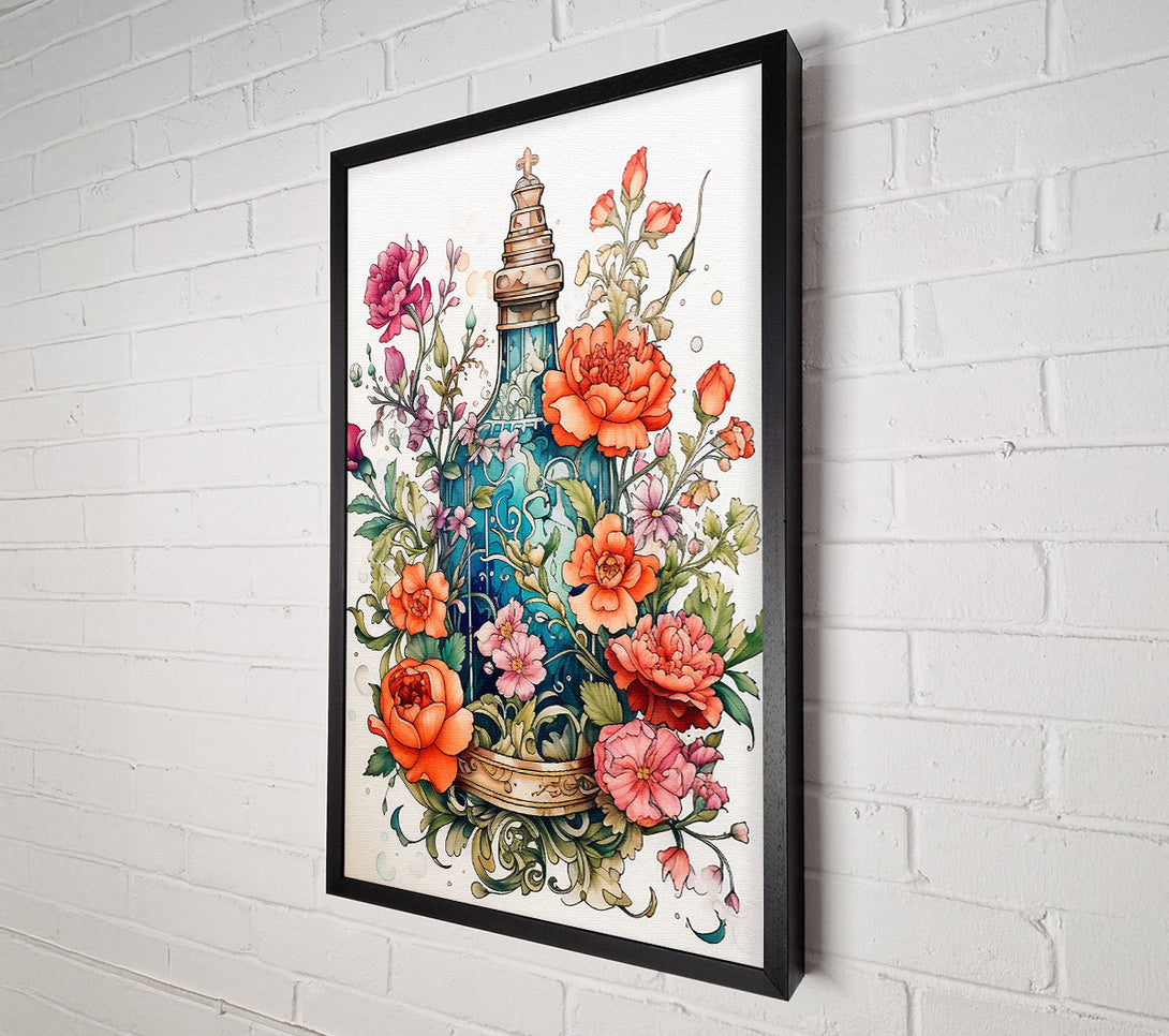  A Canvas Print of Flower Bottle Canvas Wall Art