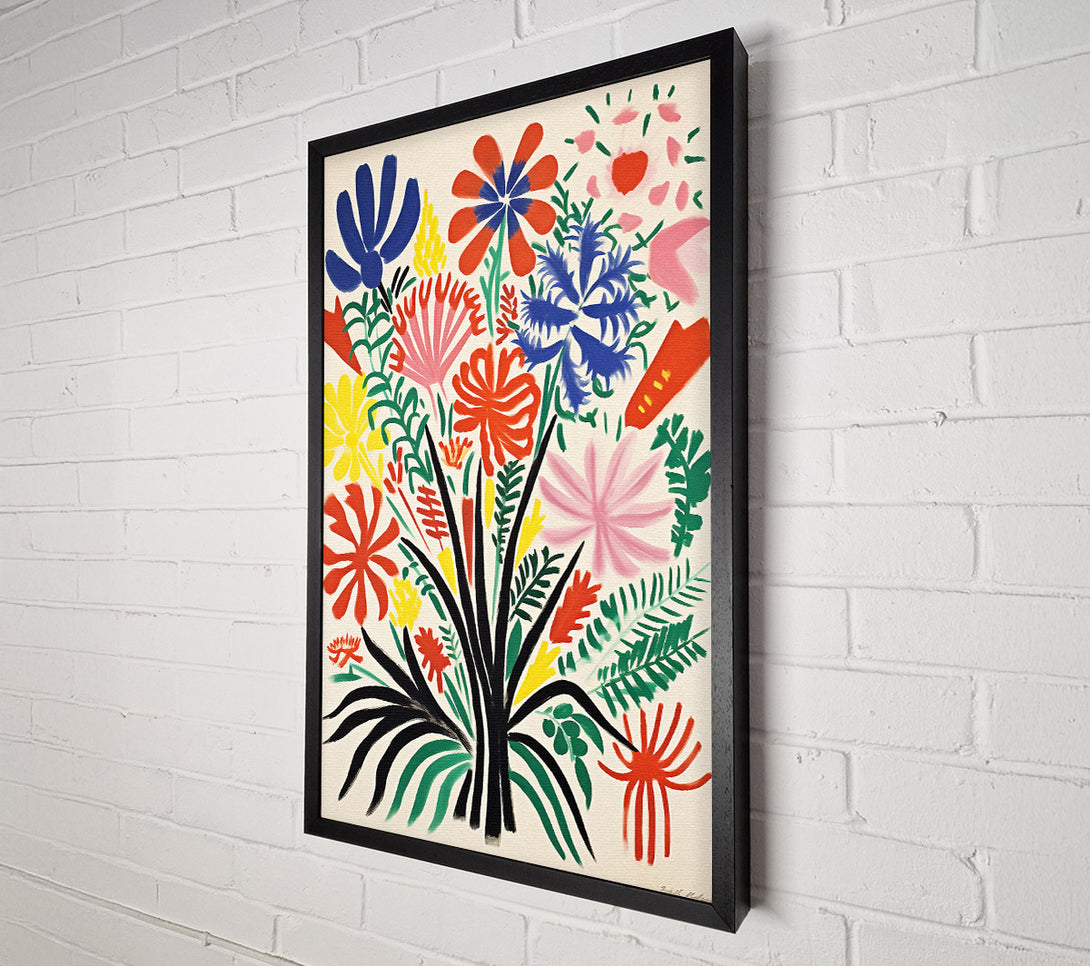  A Canvas Print of Flower Bouquet Brush Strokes Canvas Wall Art
