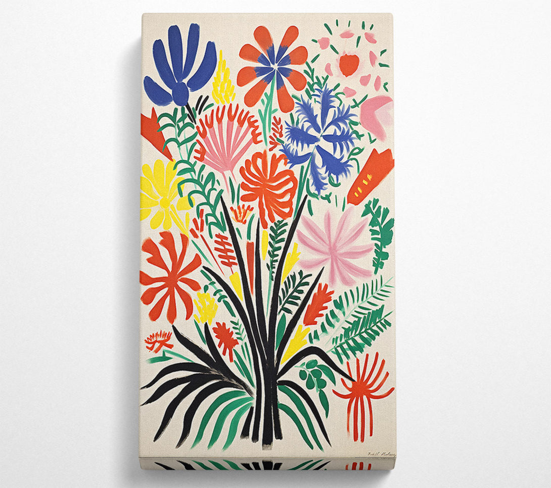 A Canvas Print of Flower Bouquet Brush Strokes Canvas Wall Art