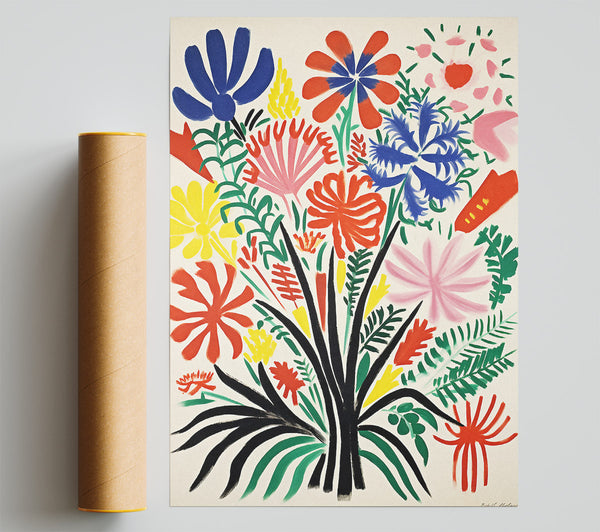 Flower Bouquet Brush Strokes Poster