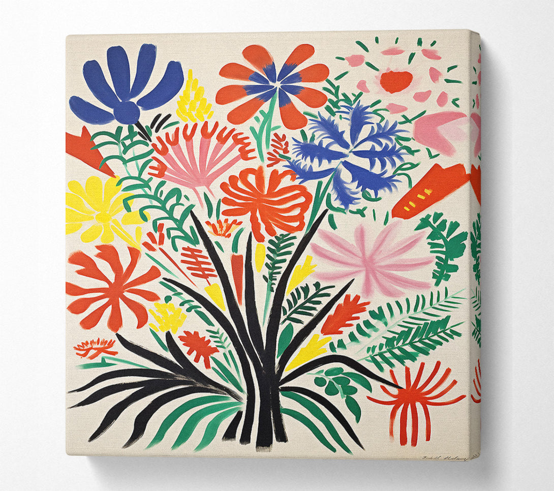  A Canvas Print of Flower Bouquet Brush Strokes Canvas Wall Art