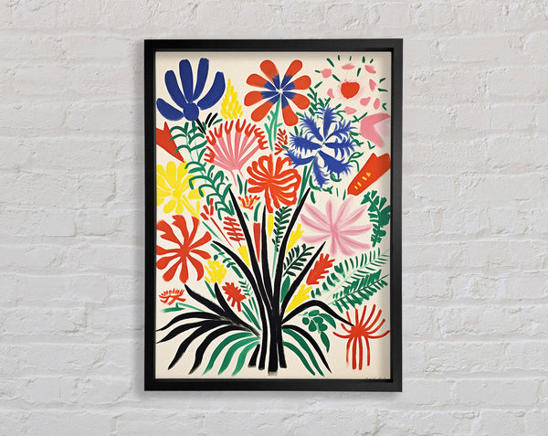 Flower Bouquet Brush Strokes Framed Print