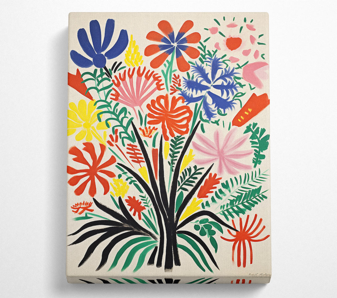  A Canvas Print of Flower Bouquet Brush Strokes Canvas Wall Art