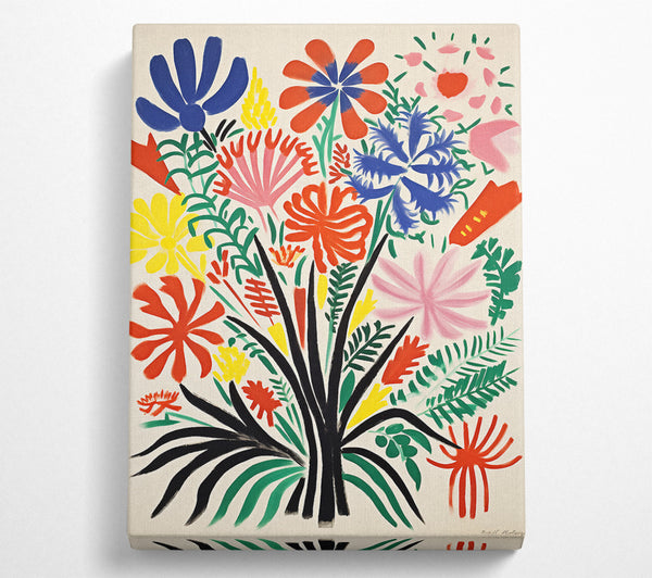  A Canvas Print of Flower Bouquet Brush Strokes Canvas Wall Art