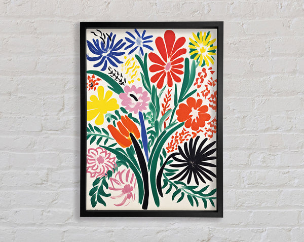 Flower Brush Strokes Framed Print