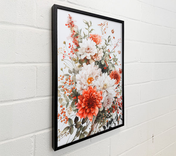 Flower Explosion White And Orange