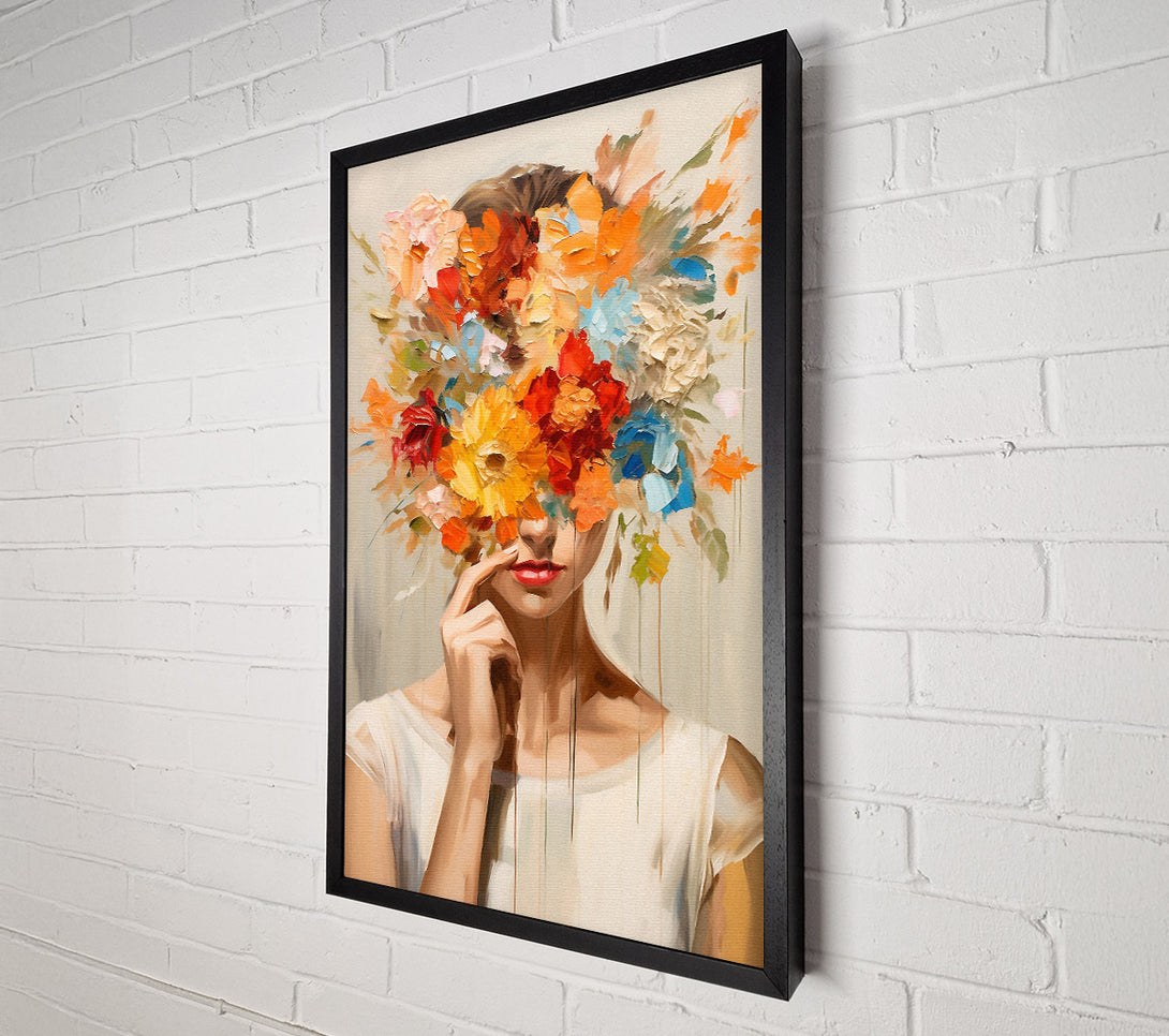  A Canvas Print of Flower Face Girl Canvas Art