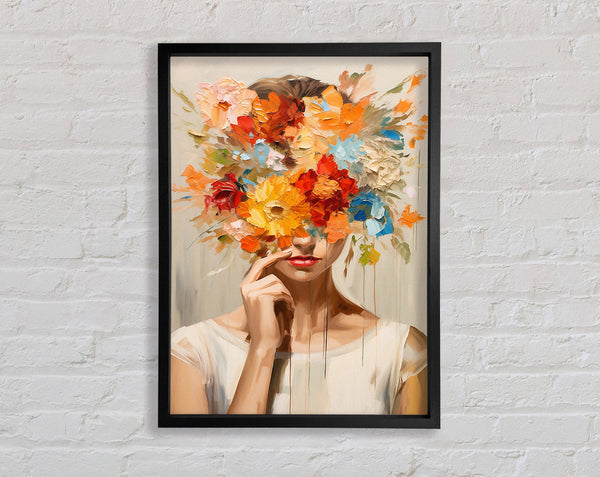 Flower Face Girl Framed Print